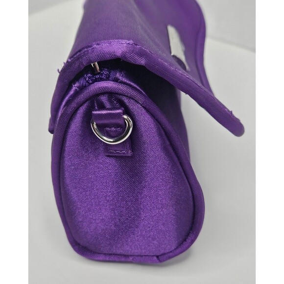 Younique Small Purple Silver Chain Crossbody Purse Clutch - Picture 8 of 8